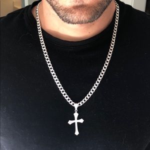 Silver Cross Necklace — Italian 925